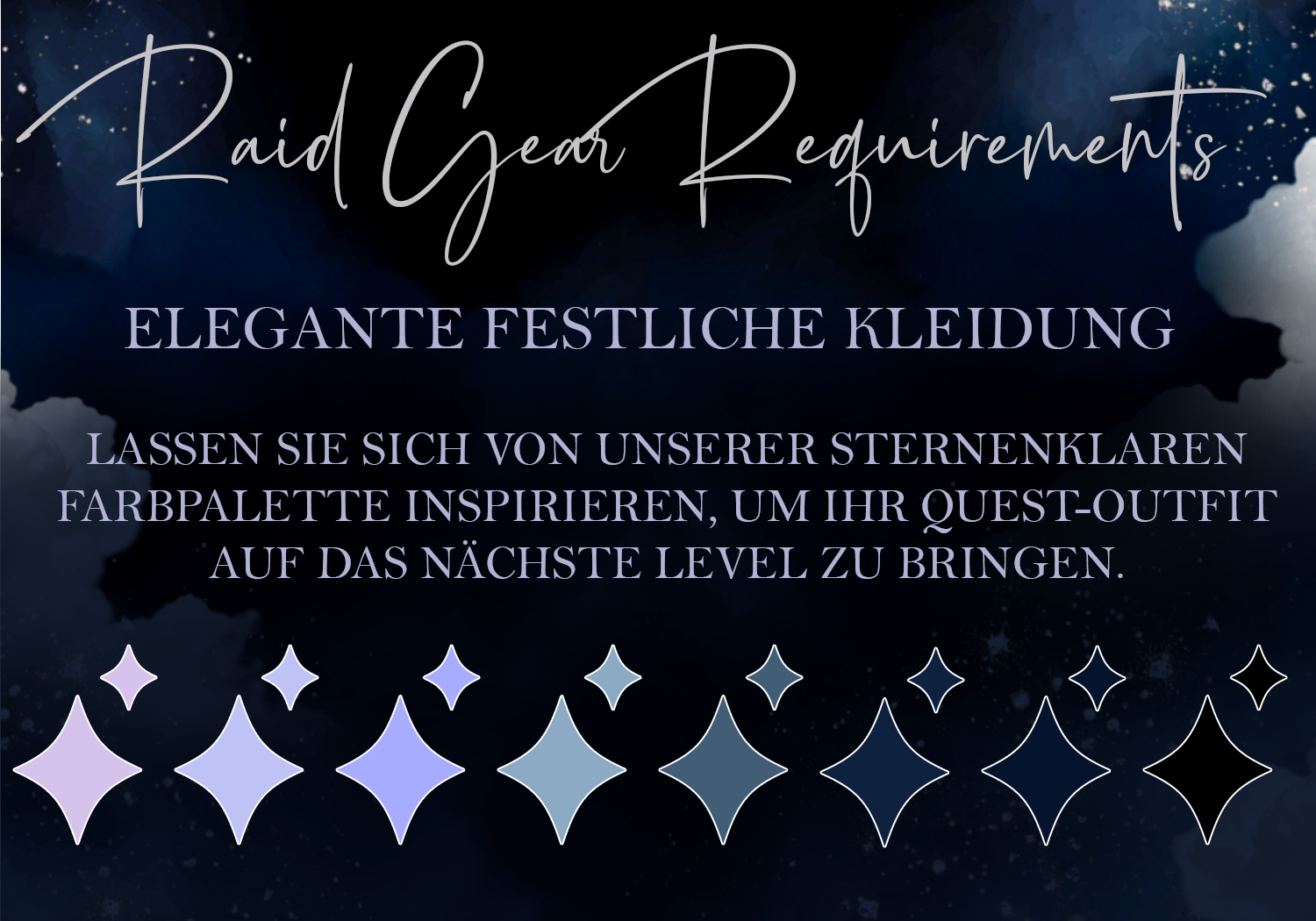 Wedding raid gear requirements / dress code